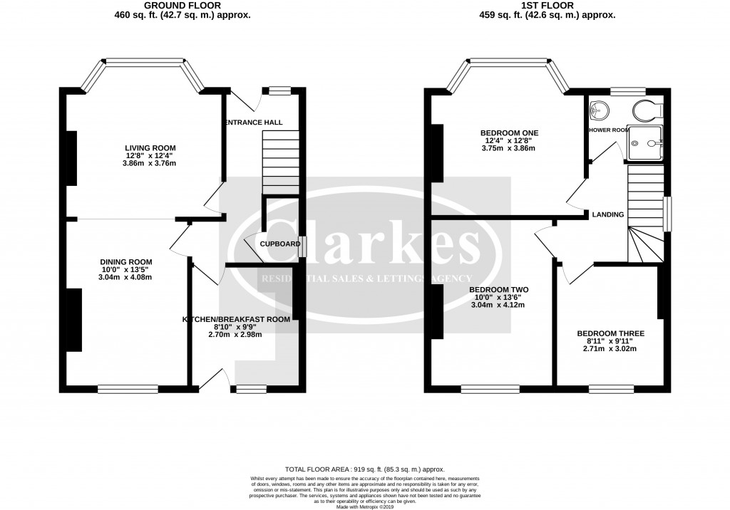 Floorplans For 3 Bed house on Cyril Road Bournemouth