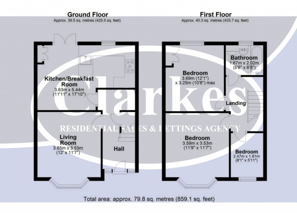 Floorplans For Pine Road, Bournemouth, Dorset