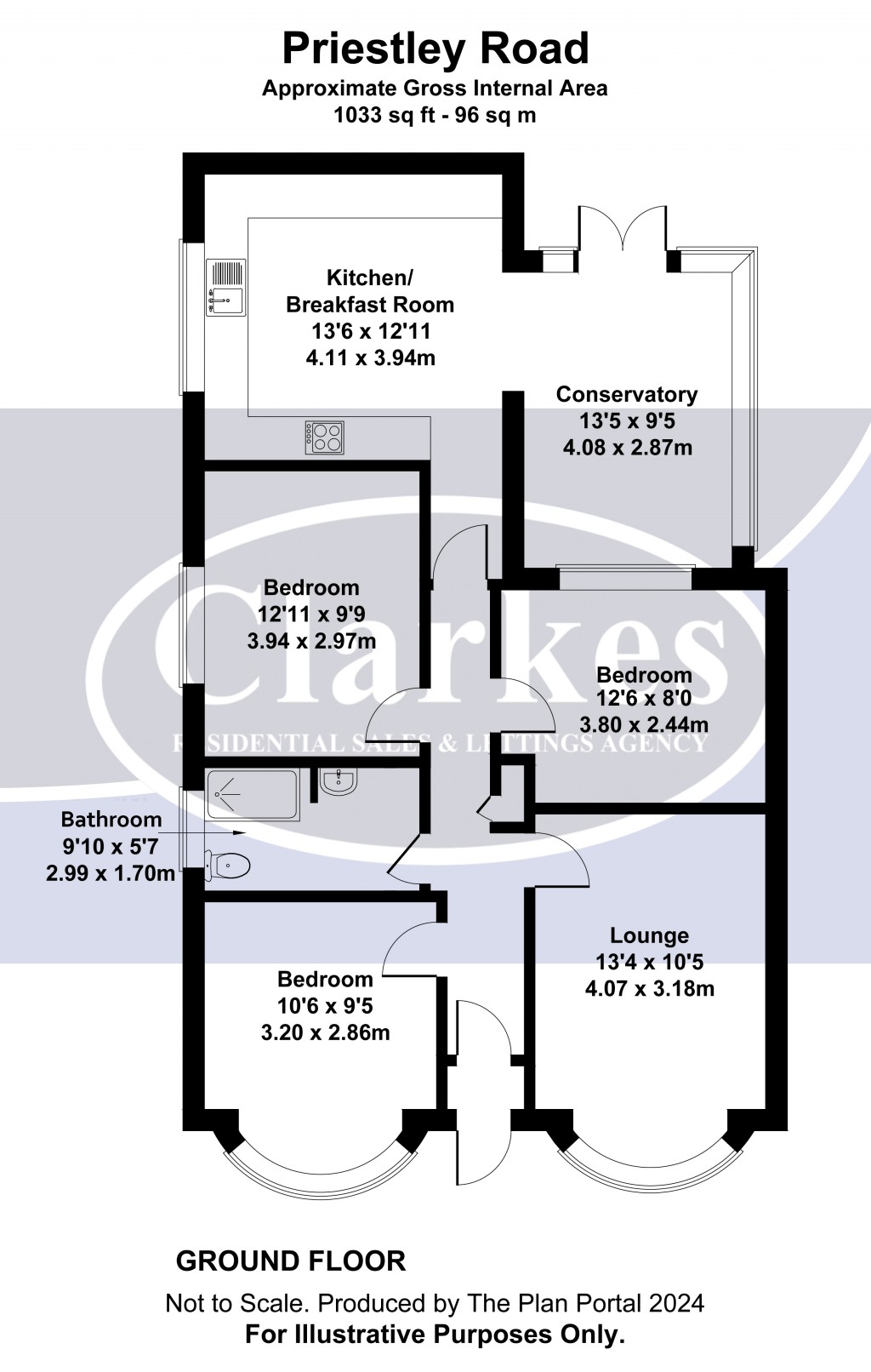 Floorplans For Priestley Road, Bournemouth, Dorset