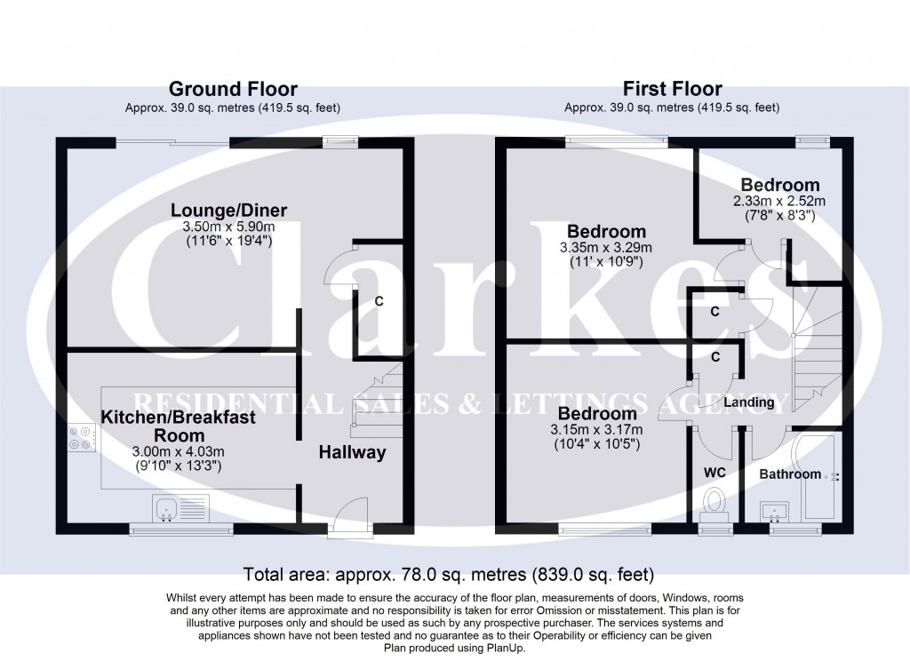 Floorplans For Cornish Gardens, Bournemouth, Dorset